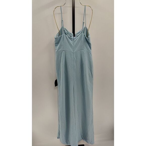 Lulus Women Romantic Existence Light Blue Column Maxi Dress Basic Sleeveless L - Picture 3 of 3